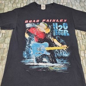 Brad Paisley 2010 H20‎ World Tour DBL Sided sz S  Black T Shirt Vtg Tee y2k